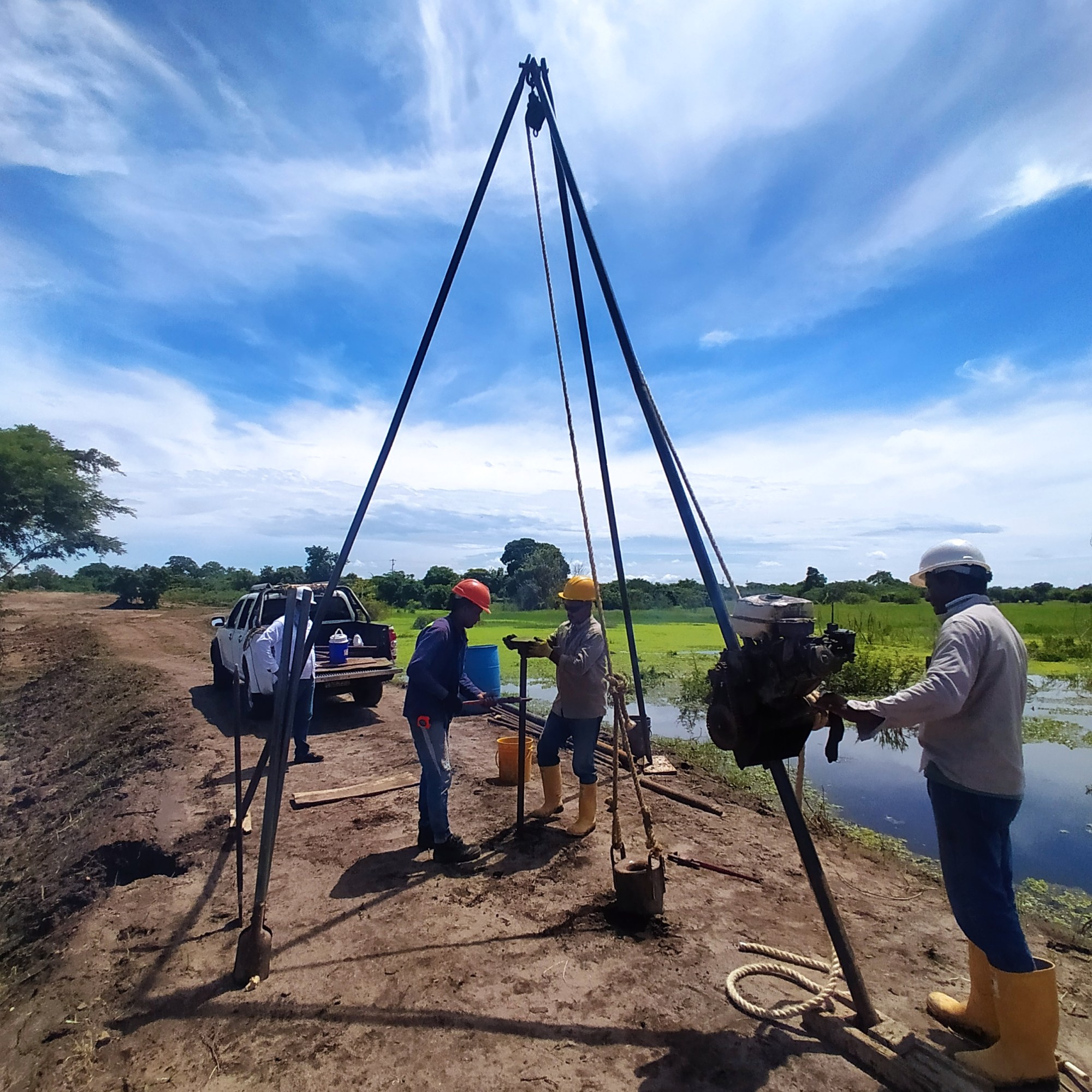 Ejecución de ensayo de penetración estándar (SPT)